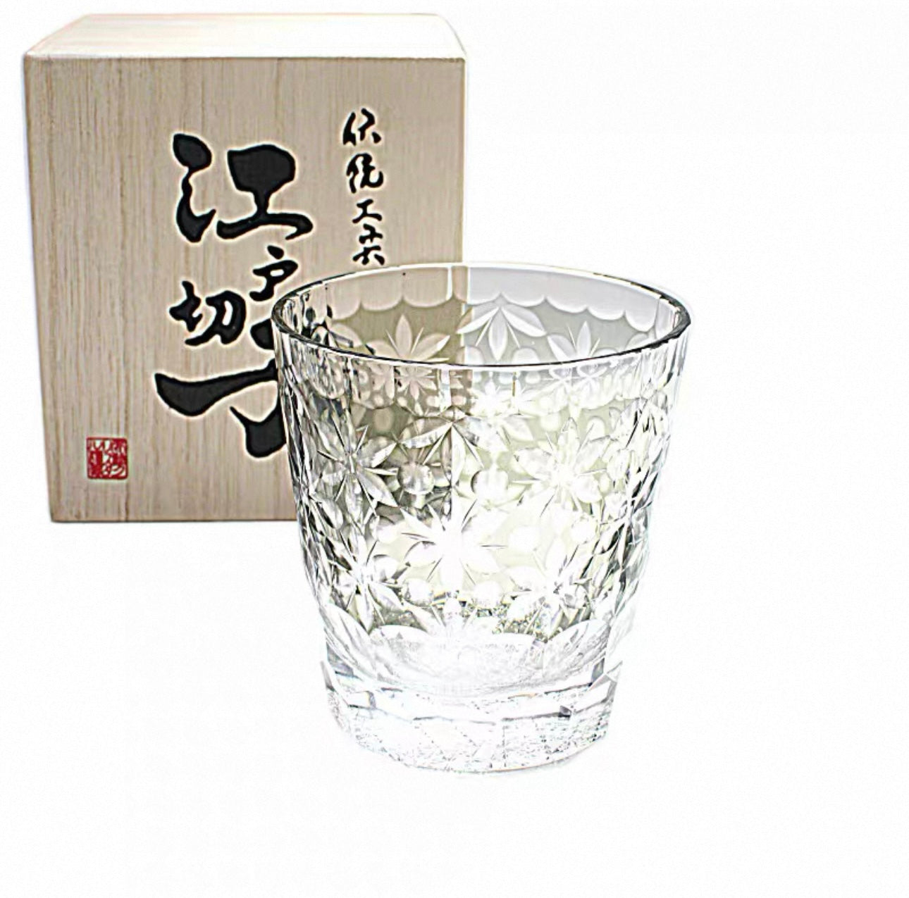 Edo Kiriko Handcrafted Sakura Snow Whisky Glass – A Transient Dream in Crystal