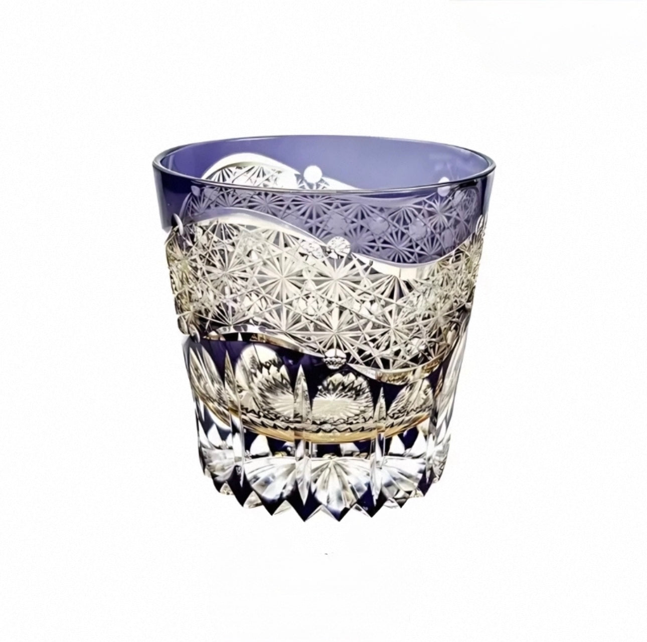Edo Kiriko Handcrafted Amethyst Prism Whisky Glass – A Royal Glimmer in Crystal