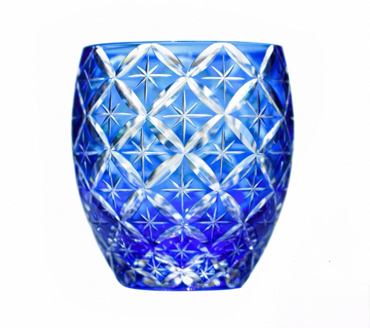 Edo Kiriko Handcrafted Violet Shippo Whisky Glass – A Kaleidoscope of Unending Harmony in Crystal