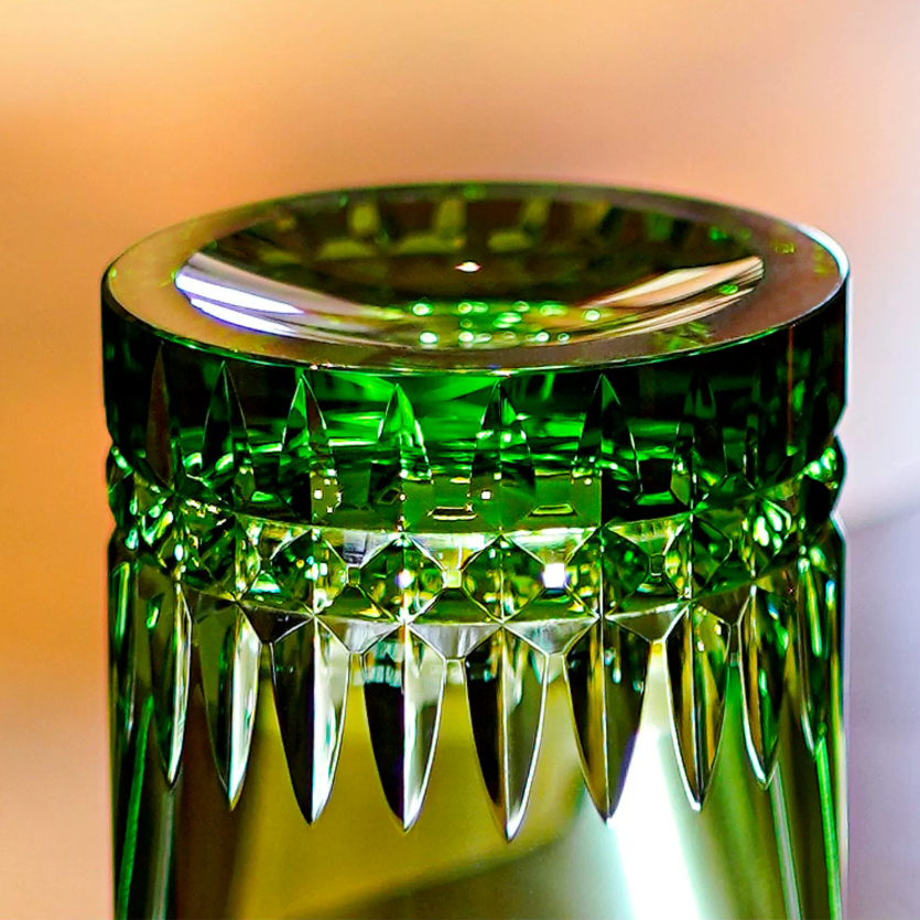 Edo Kiriko Crystal Royale Whisky Glass with Wooden Box – A Regal Expression of Japanese Craftsmanship