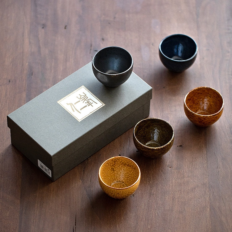 Mino Ware "Autumn Harmony" Tea Cup Set of Five – A Celebration of Seasonal Beauty