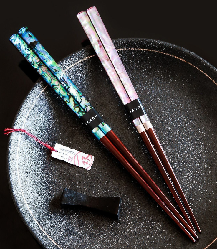 Japanese Handcrafted Mother of Pearl Chopsticks Set
