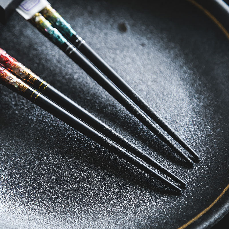Japanese Handcrafted "Starry Night" Wooden Chopsticks – A Glimmer of the Cosmos for Your Table