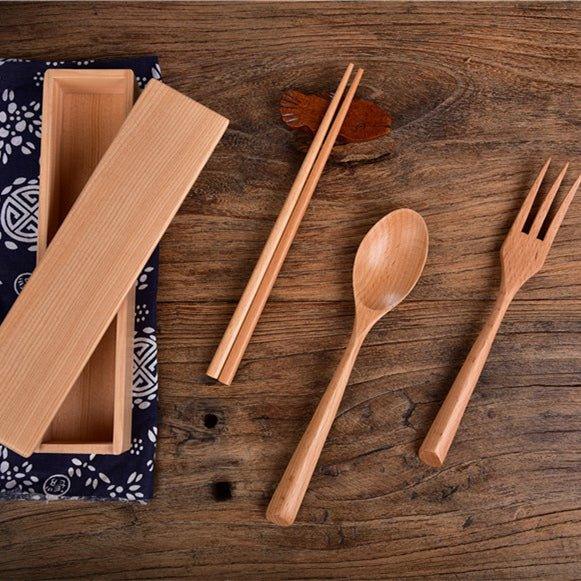 Japanese Minimalistic Wooden Utensil Set – Simple Elegance for Every Meal