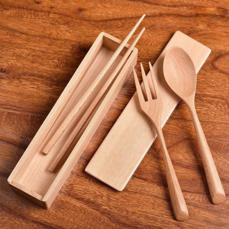 Japanese Minimalistic Wooden Utensil Set – Simple Elegance for Every Meal