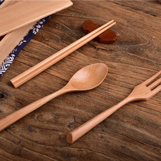 Japanese Minimalistic Wooden Utensil Set – Simple Elegance for Every Meal