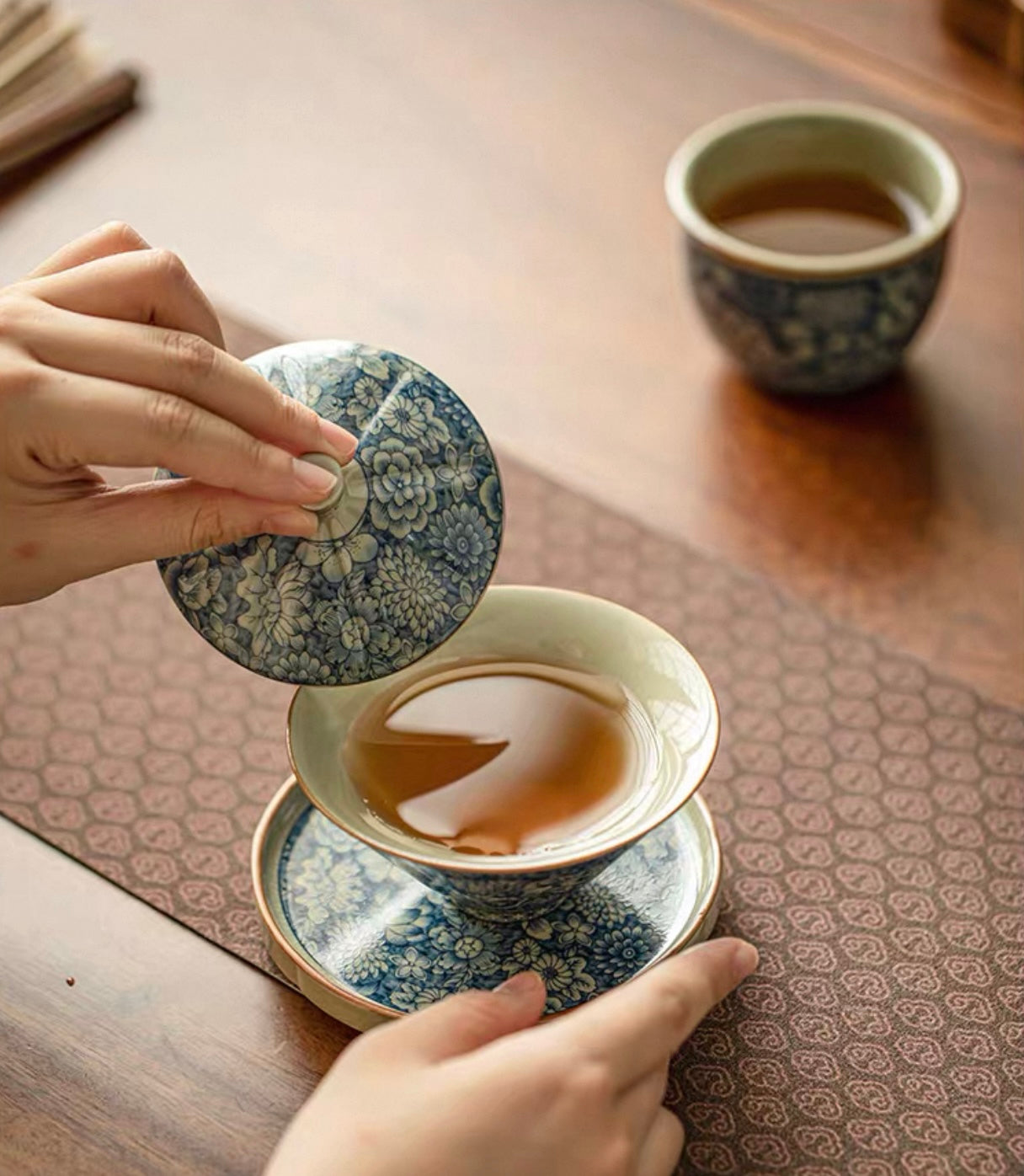 Aged Clay Celadon Douli Sancai Gaiwan (High-End Kung Fu Tea Set)