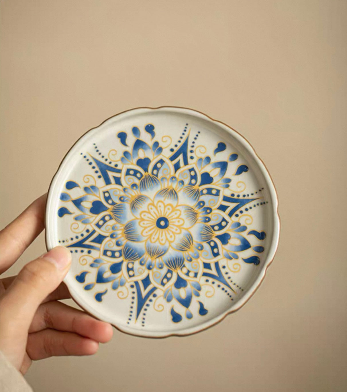 Imitation Song Ru Ware & Dunhuang Flying Apsara Douli Sancai Gaiwan