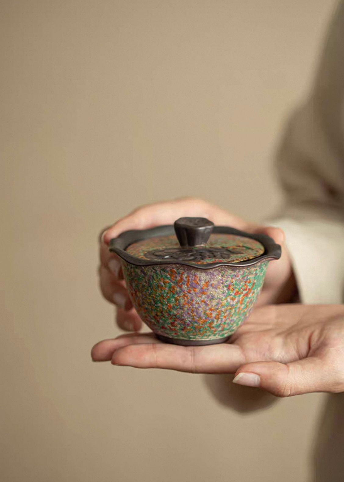 Zen Lotus Aged Clay "Two-Piece" Gaiwan (Anti-Scald)