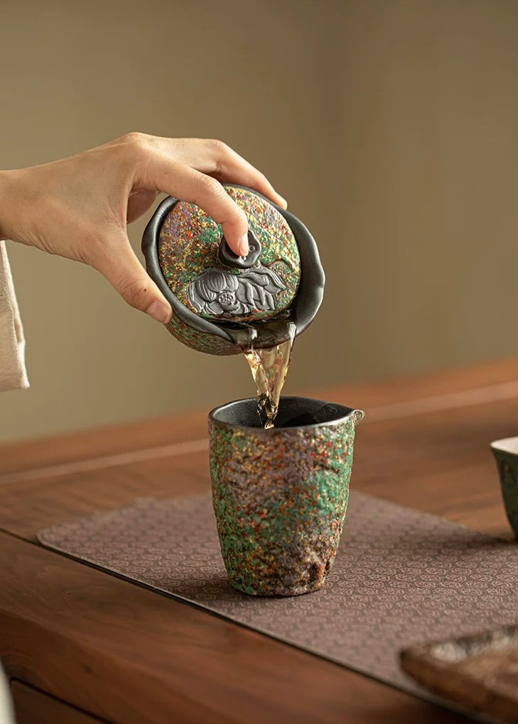 Zen Lotus Aged Clay Two-Piece Gaiwan - Thumbnail 4