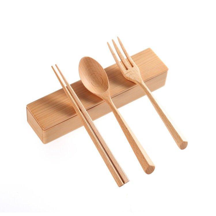 Japanese Minimalistic Wooden Utensil Set – Simple Elegance for Every Meal