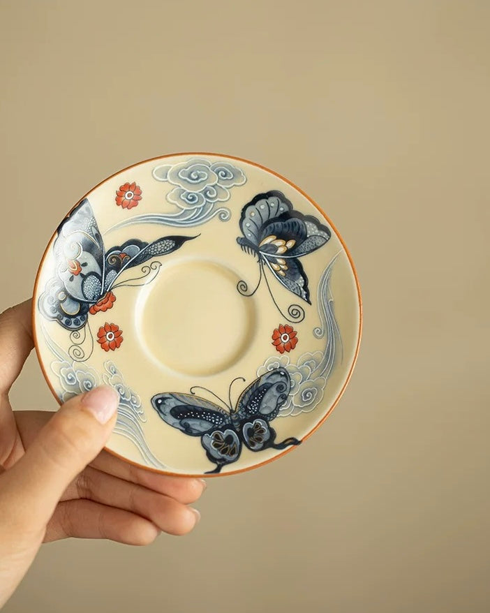 Ru Ware "Auspicious Clouds & Dancing Butterflies" Floating Gaiwan
