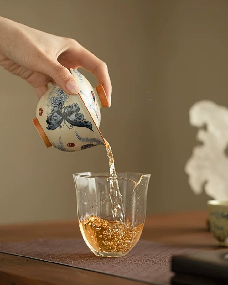 Ru Ware "Auspicious Clouds & Dancing Butterflies" Floating Gaiwan