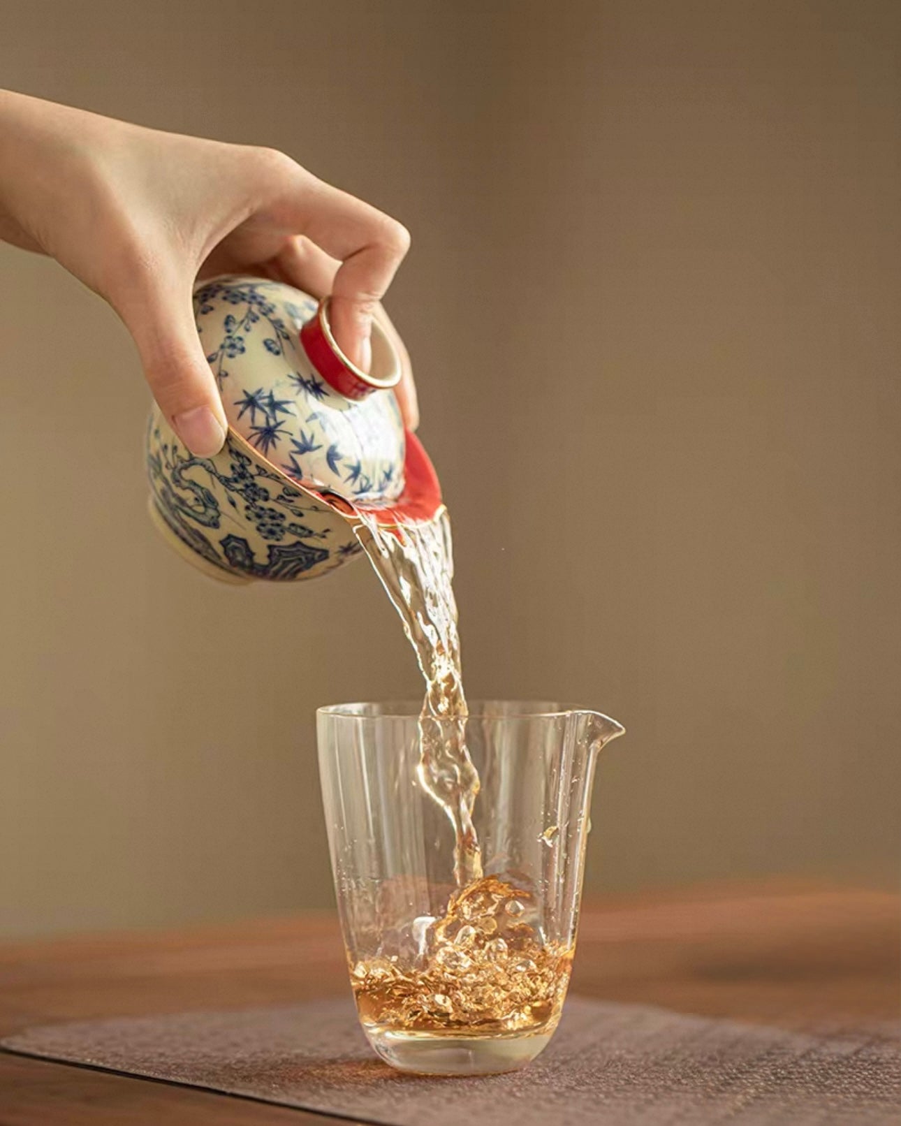 Palace Wall Red "Three Friends of Winter" Sancai Gaiwan
