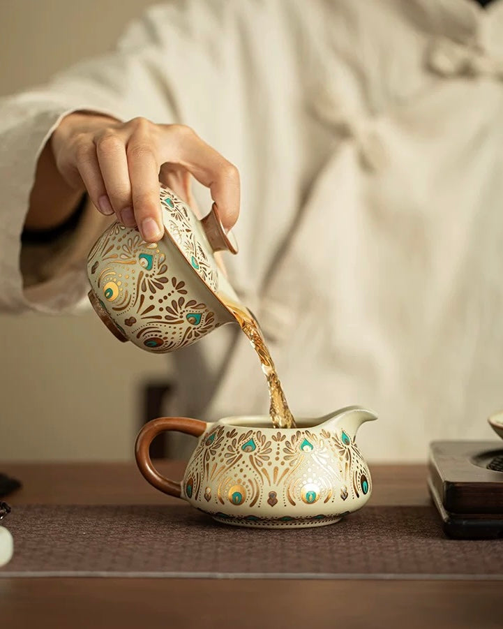 Ru Ware Dunhuang Phoenix Feather Sancai Gaiwan