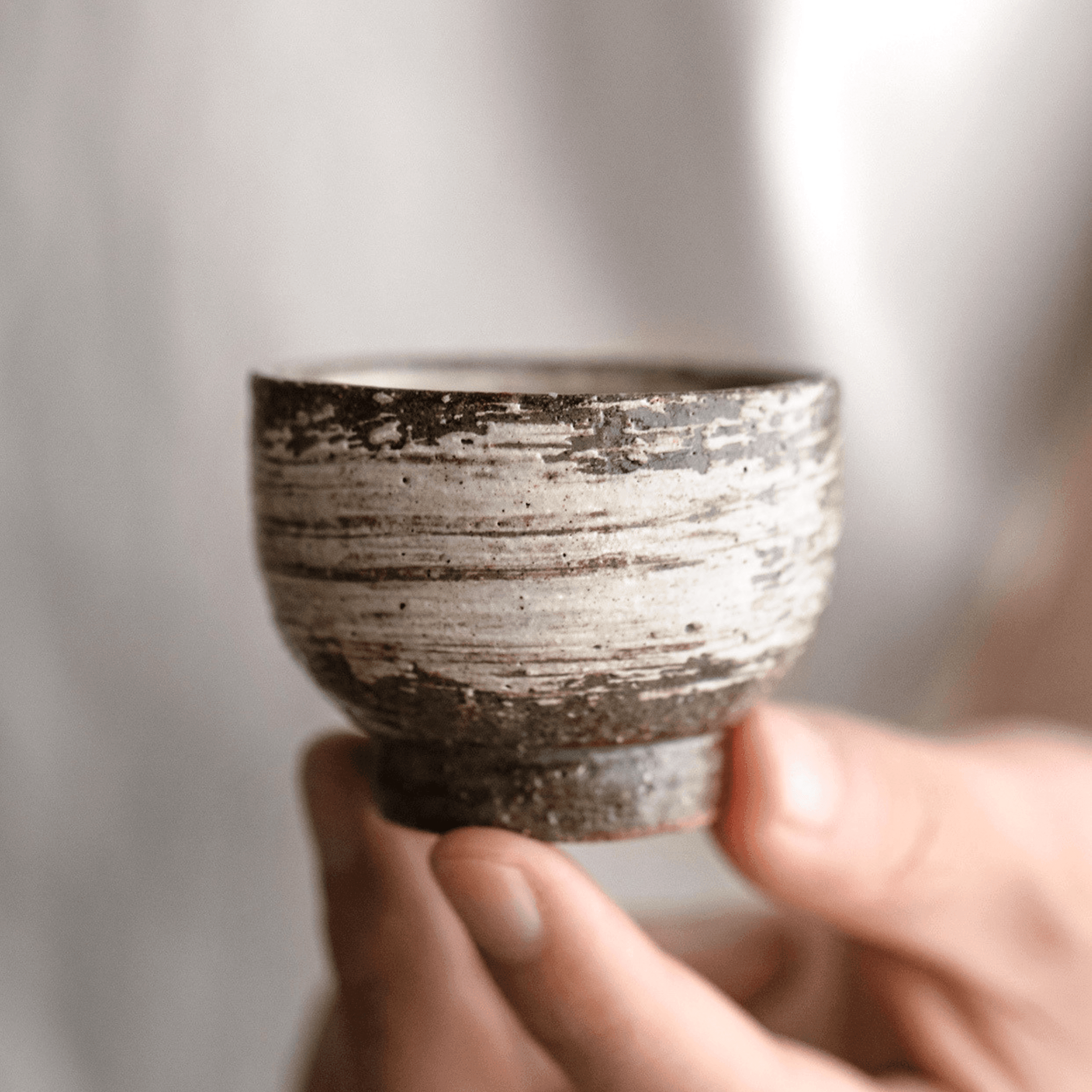 Japanese Handcrafted Sandy Textured Banko Ware Tea Cup Set – Earthy Elegance for Your Tea Ritual