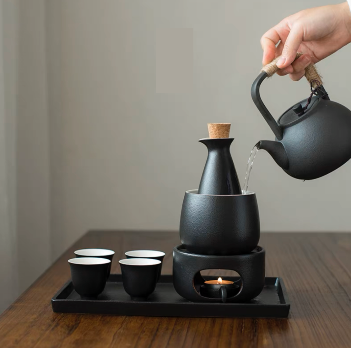 Japanese Sake Set with Warmer & Cups - Personalized Gifts