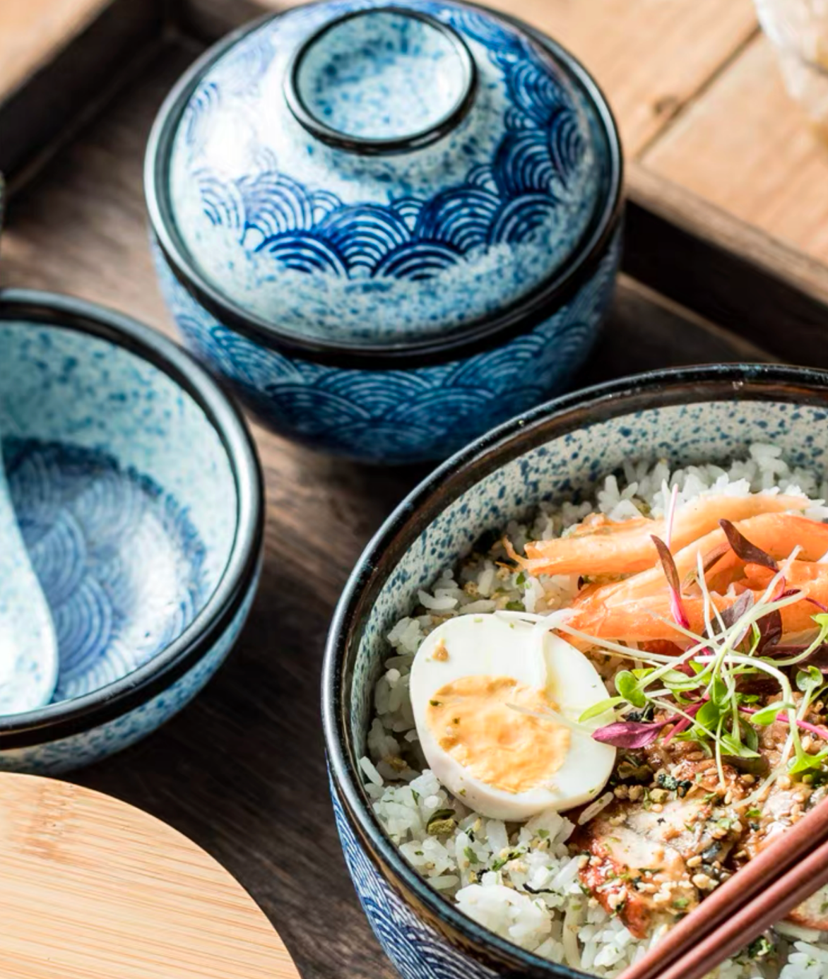 Handmade Japanese Ramen Bowl Set - 5 Piece Set