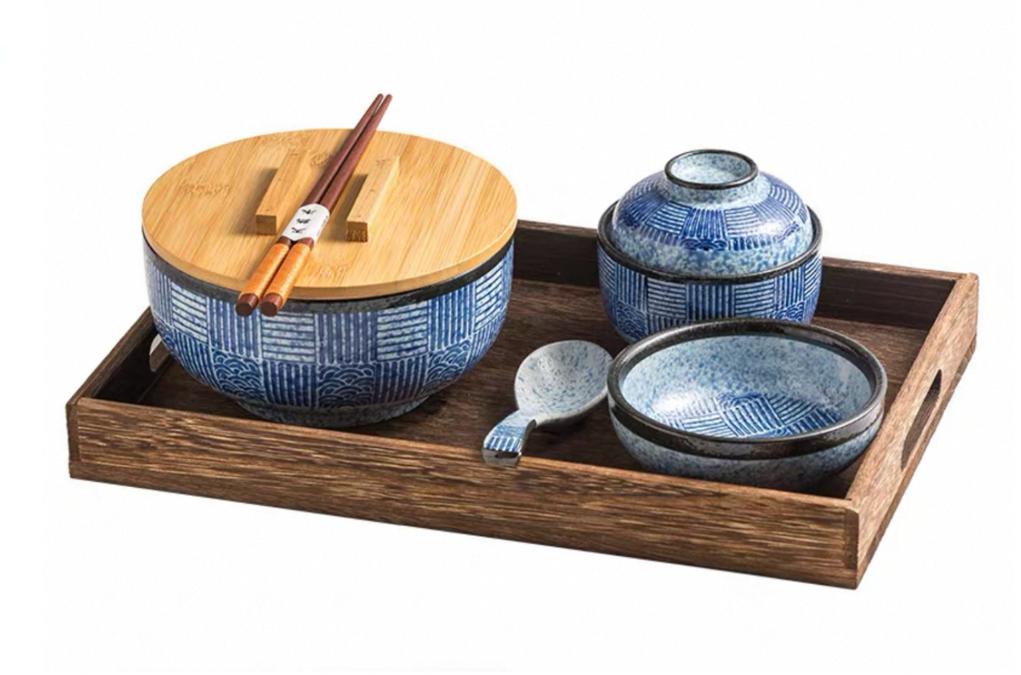 Handmade Japanese Ramen Bowl Set - 5 Piece Set