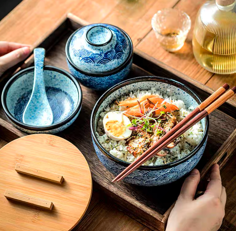 Handmade Japanese Ramen Bowl Set - 5 Piece Set