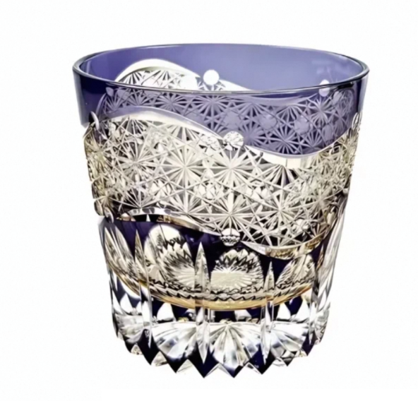 Exquisite Handmade Edo Kiriko Emerald Dawn Crystal Tumbler