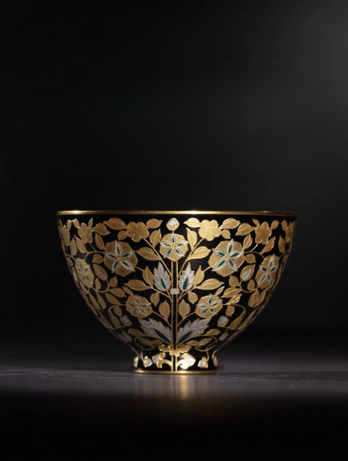 [Heirloom Collections] Imperial Grandeur: "Flourishing Branches" Porcelain Teacup – Masterfully Adorned with Falangcai Enamel, Gold, and Silver from Jingdezhen