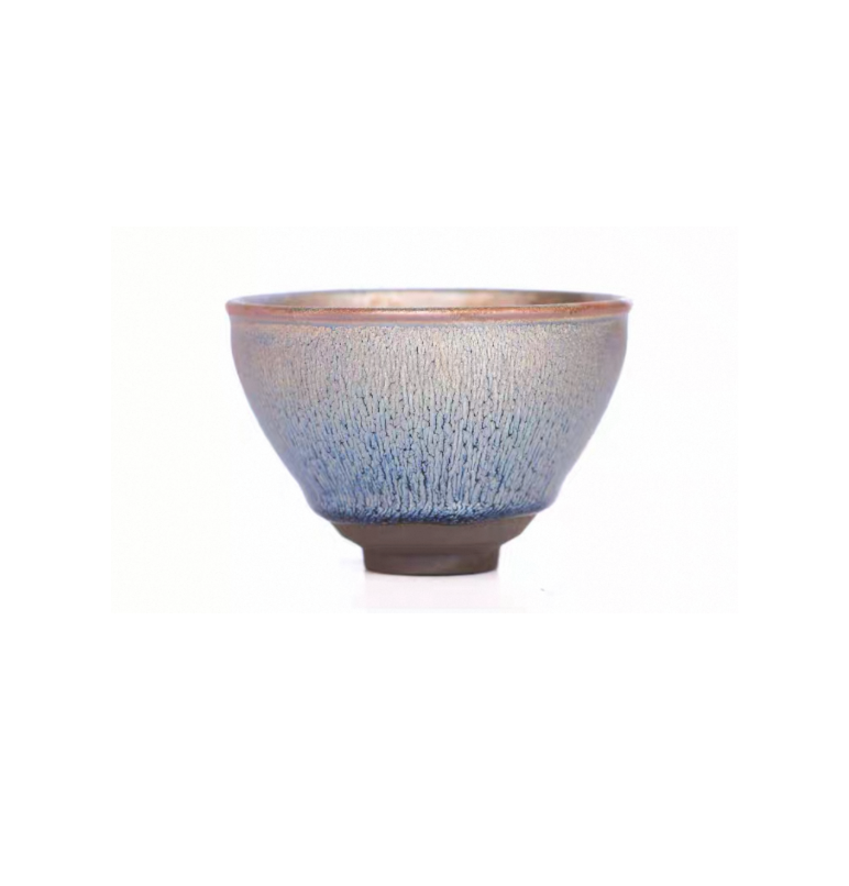 Silver Bristle Jianzhan Master Teacup – Handcrafted with Rare Partridge Feather & Oil Spot Glazes