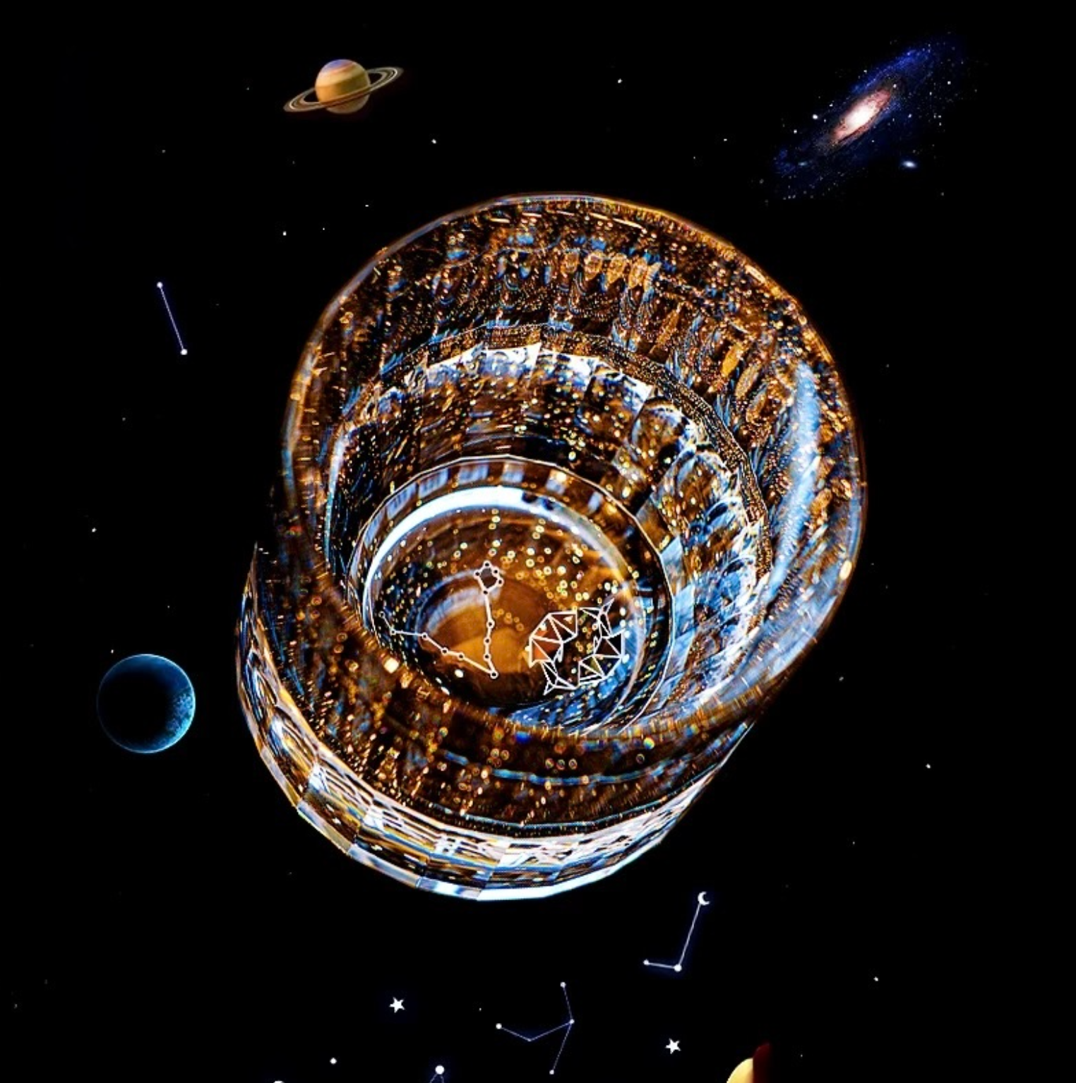 Edo Kiriko "12 Constellations" K9 Lead-Free Crystal Whiskey Glass – A Celestial Birthday Gift