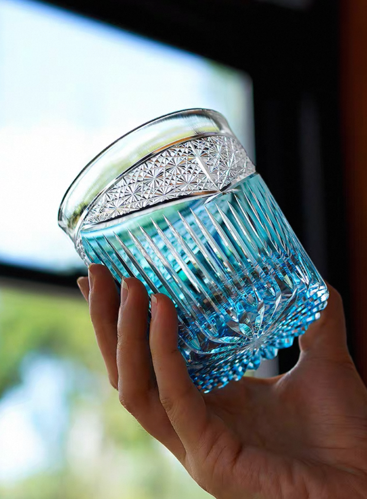 Edo Kiriko Handcrafted Karmic Whisky Glass – An Echo of Destiny in Crystal