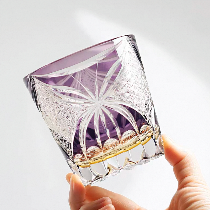 Edo Kiriko Handcrafted Lepidoptera Whisky Glass – A Flutter of Elegance in Crystal