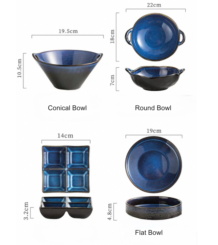 7-Piece Japanese Handmade Ramen Set | Complete Tableware Collection