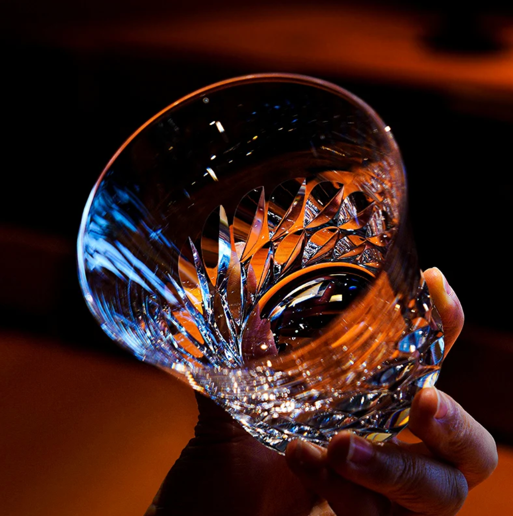 Edo Kiriko "Wings of an Angel" Hand-Cut Whiskey Glass