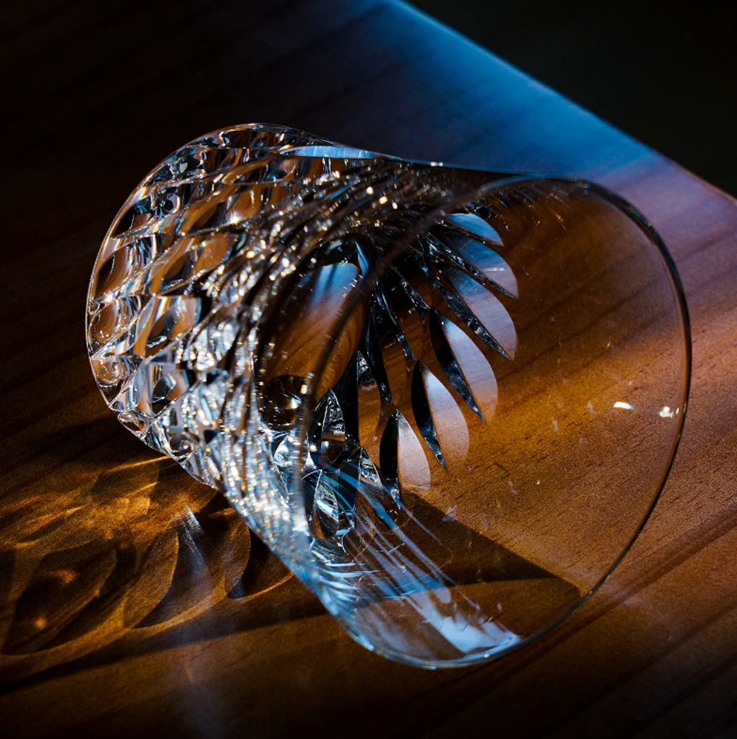 Edo Kiriko "Wings of an Angel" Hand-Cut Whiskey Glass