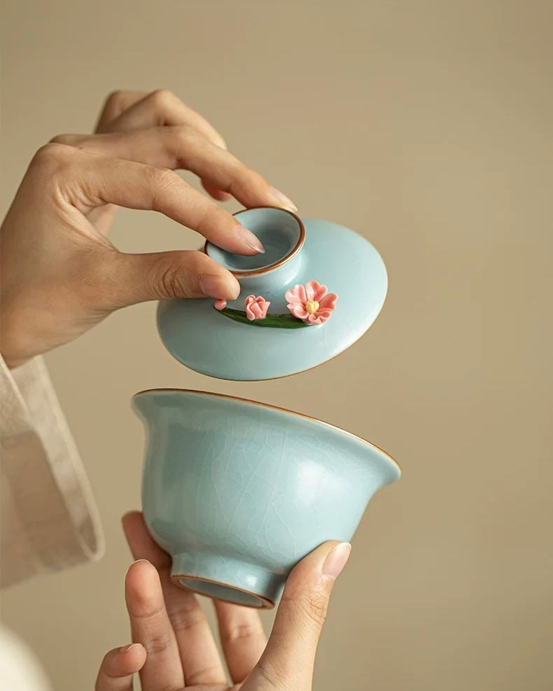 Oriental Artisan Enamelware Gaiwan - Thumbnail 3