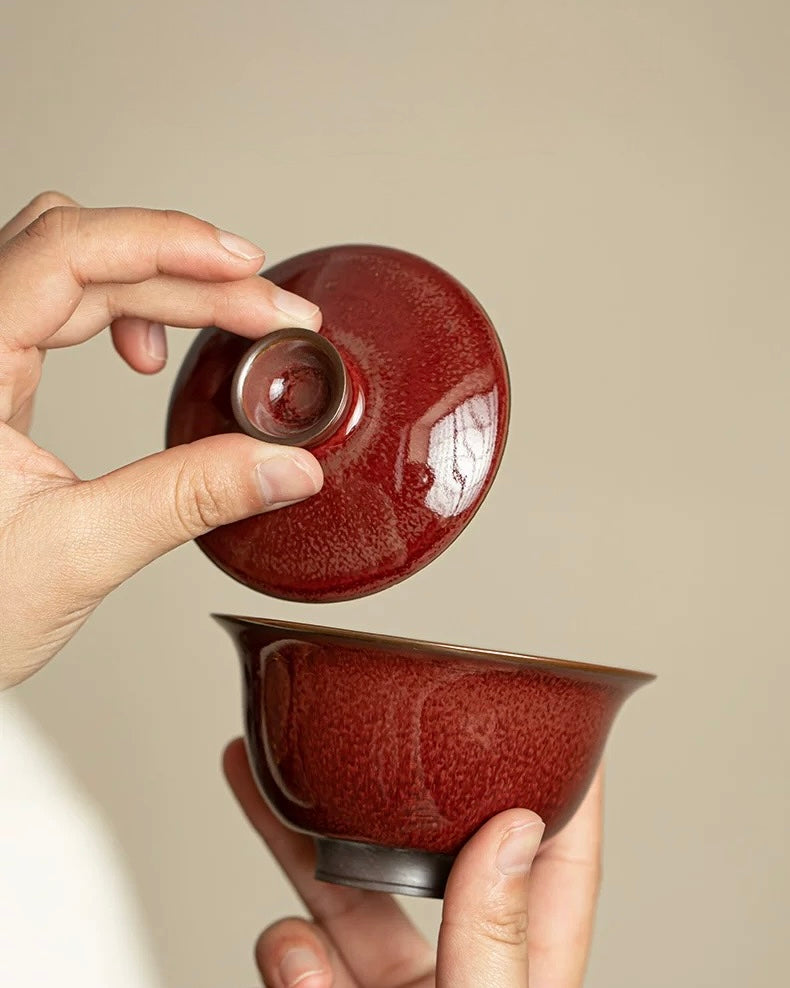 Imperial Langhong "Ice Crackle" High-End Sancai Gaiwan