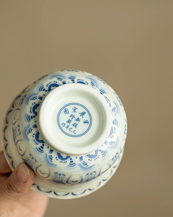 "Silver Moon" Lotus Treasure Sancai Gaiwan