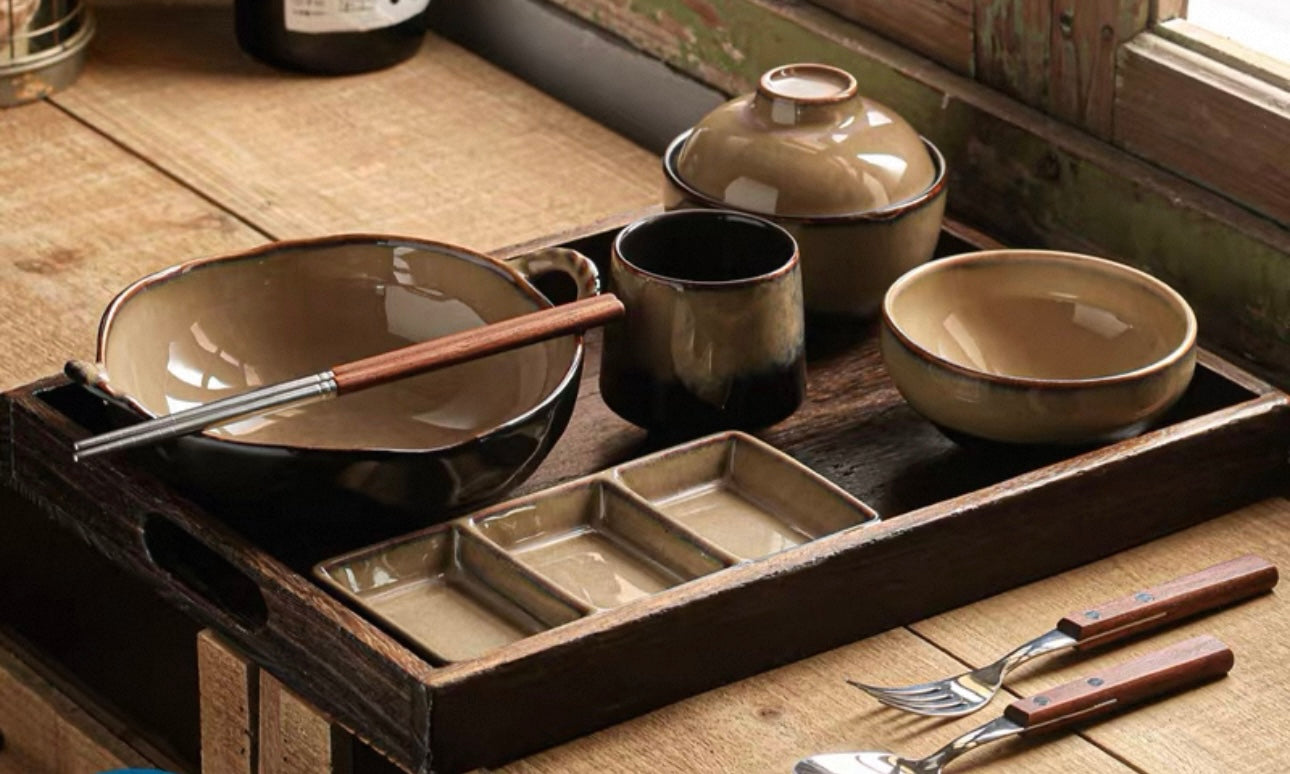 9-Piece Japanese Handmade Ramen Set | Complete Tableware Collection