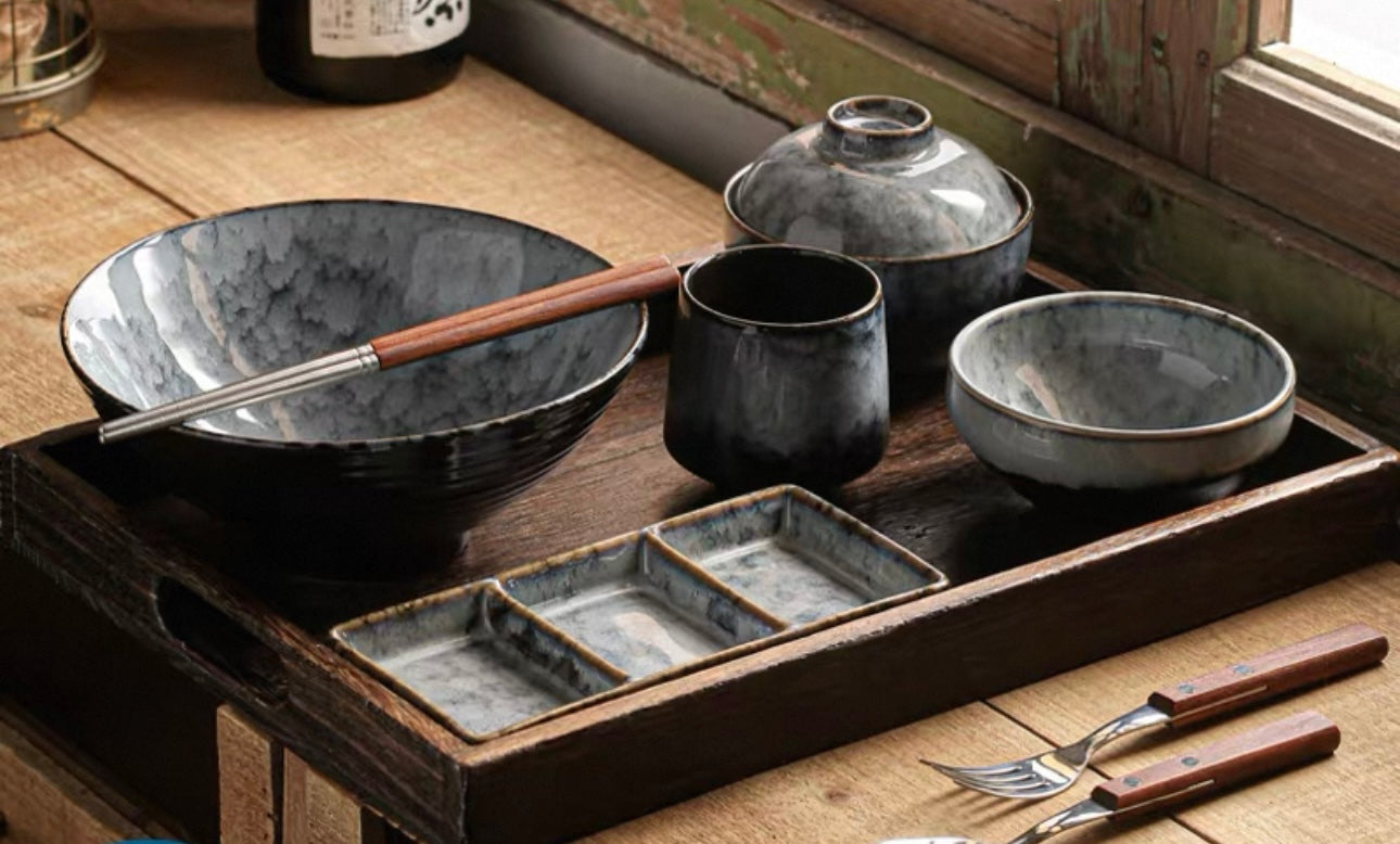 9-Piece Japanese Handmade Ramen Set | Complete Tableware Collection