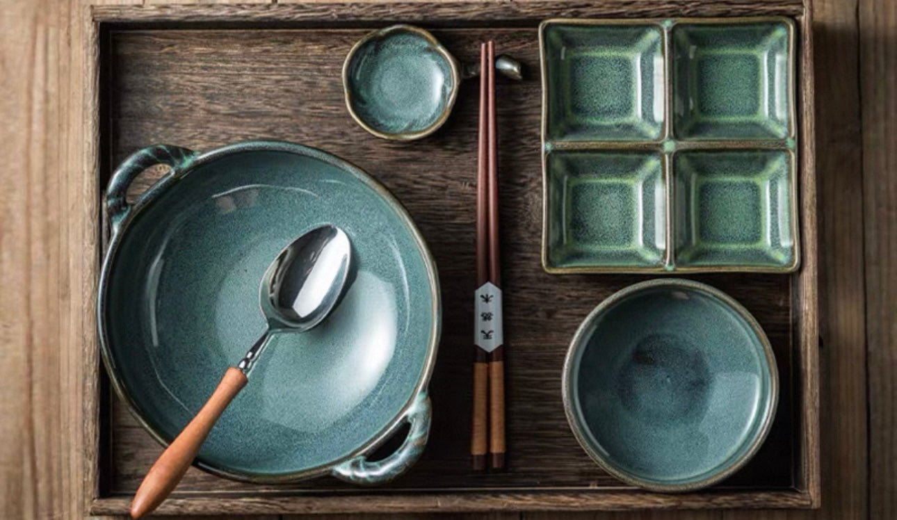 7-Piece Japanese Handmade Ramen Bowl Set