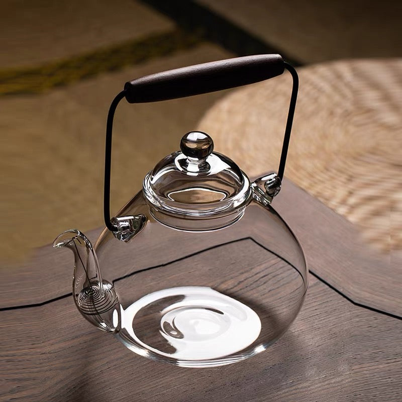 High-Borosilicate Glass Teapot with Lifting Beam Handle