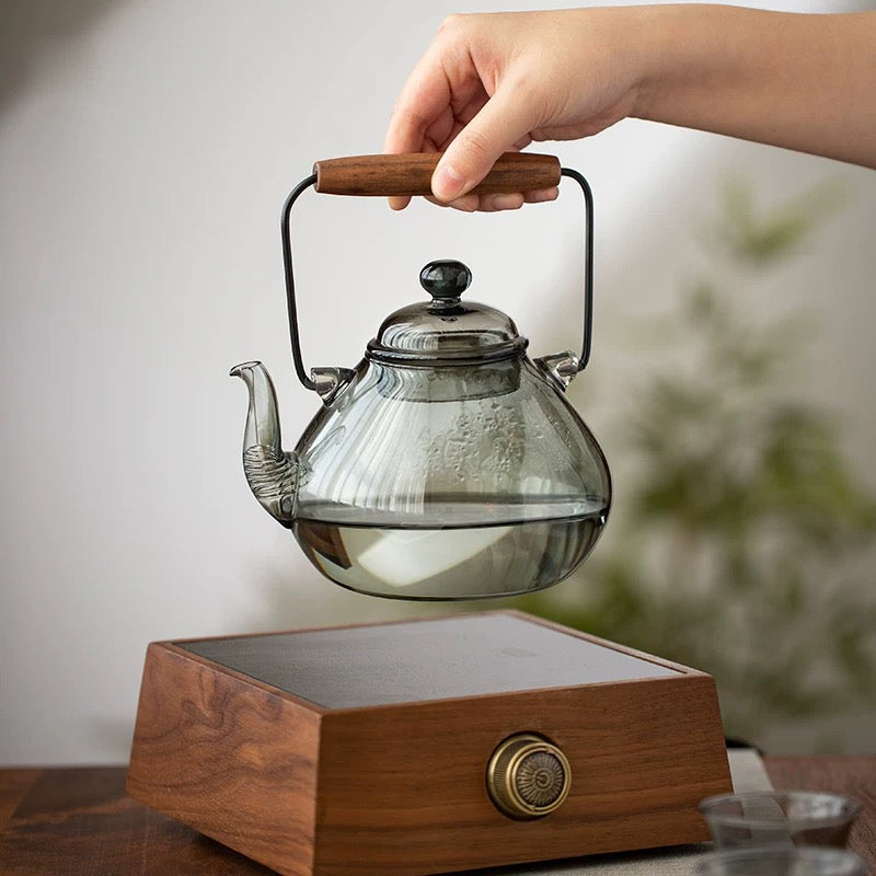 High-Borosilicate Glass Teapot with Lifting Beam Handle - Thumbnail 3