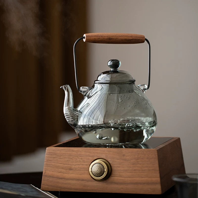 High-Borosilicate Glass Teapot with Lifting Beam Handle