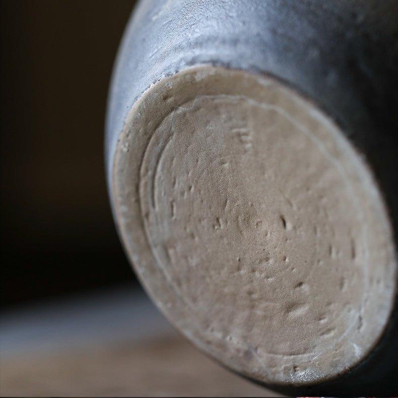 Handcrafted Ceramic Ball-Shaped Boiler with Rattan Handle