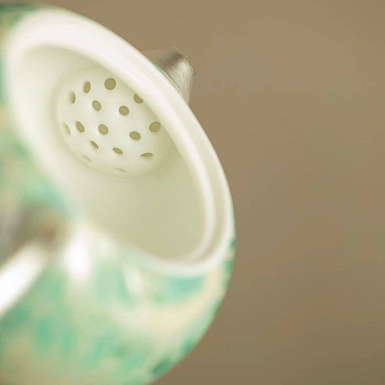 Silver Daisy "Mutton-Fat Jade" Tea Set - Thumbnail 5