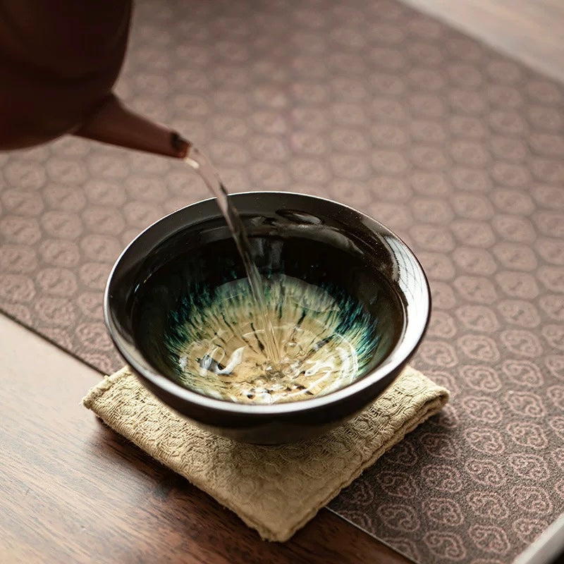 Prismatic Kiln-Transmutation Teacup Set | 9-Piece Artisan Tasting Collection