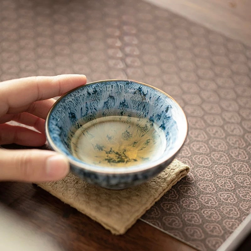 Prismatic Kiln-Transmutation Teacup Set | 9-Piece Artisan Tasting Collection