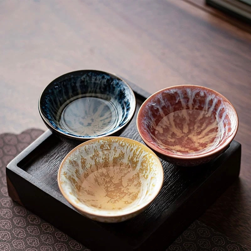 Prismatic Kiln-Transmutation Teacup Set | 9-Piece Artisan Tasting Collection