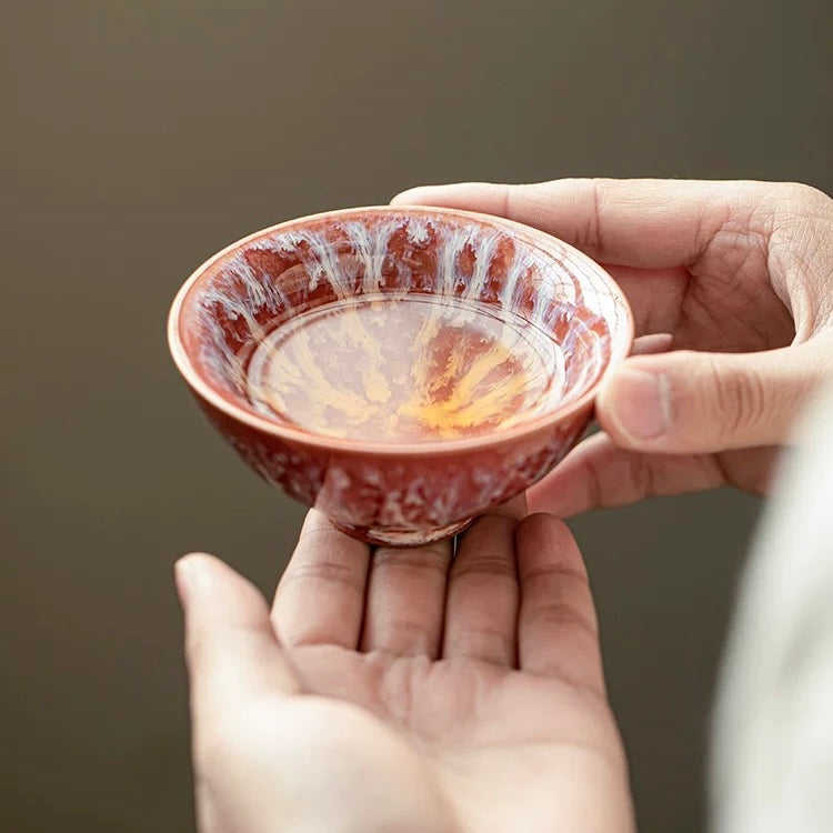 Prismatic Kiln-Transmutation Teacup Set | 9-Piece Artisan Tasting Collection