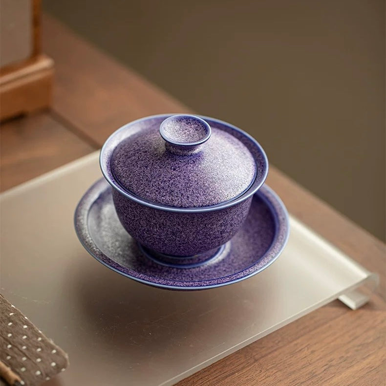 Lapis Lazuli Gemstone Porcelain Hover Gaiwan - Thumbnail 4