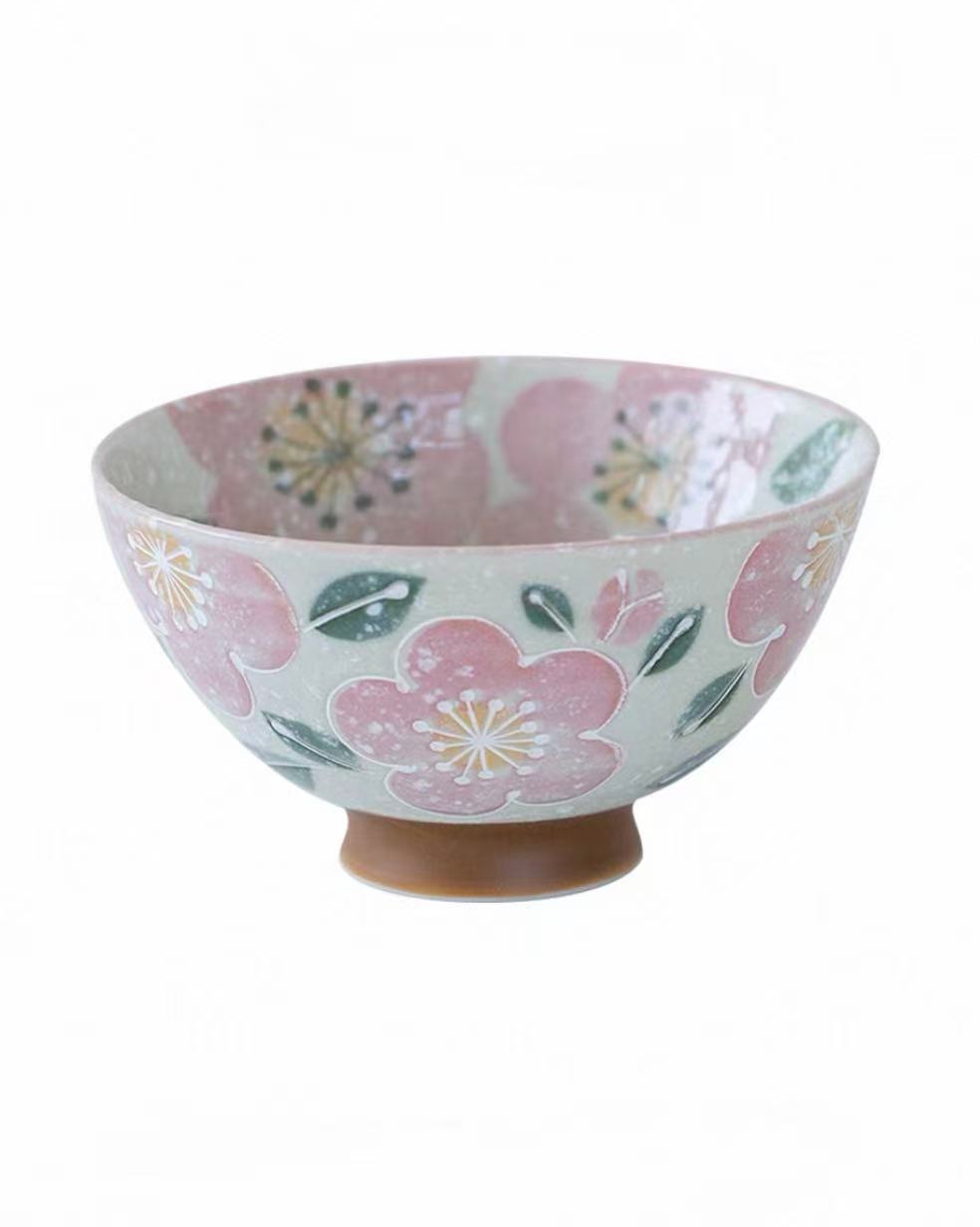 Japanese Mino-Ware Sakura Ceramic Bowl Set - Thumbnail 2